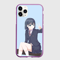 Чехол iPhone 11 Pro матовый Koguma peace - Супер Каб, цвет: 3D-фиолетовый