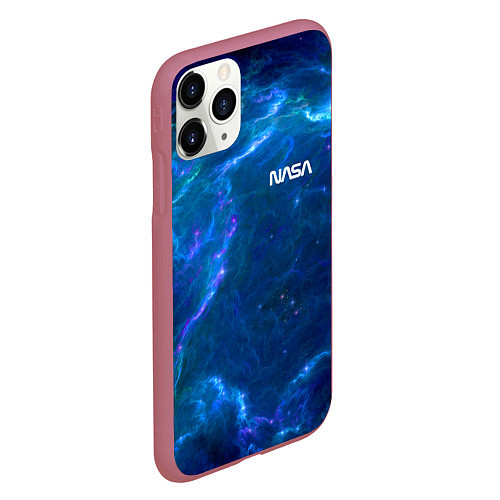 Чехол iPhone 11 Pro матовый Бескрайний космос - Nasa / 3D-Малиновый – фото 2