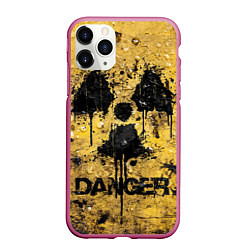 Чехол iPhone 11 Pro матовый Danger radiation, цвет: 3D-малиновый