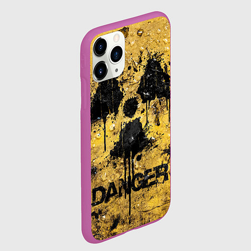 Чехол iPhone 11 Pro матовый Danger radiation / 3D-Фиолетовый – фото 2