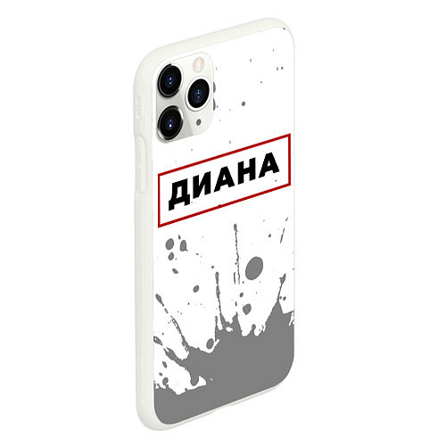 Чехол iPhone 11 Pro матовый Диана - в красной рамке на светлом / 3D-Белый – фото 2