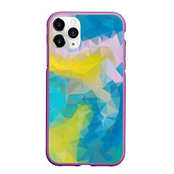 Чехол iPhone 11 Pro матовый Blue abstraction, цвет: 3D-фиолетовый