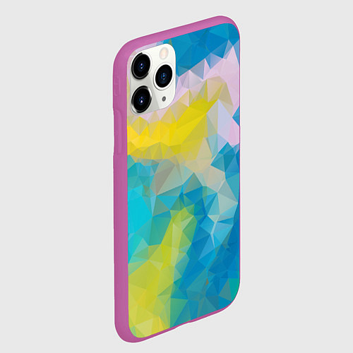 Чехол iPhone 11 Pro матовый Blue abstraction / 3D-Фиолетовый – фото 2