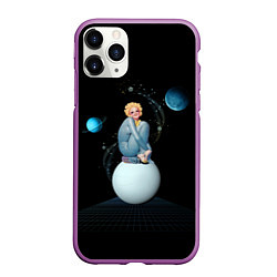 Чехол iPhone 11 Pro матовый Pinup женщина на Луне, цвет: 3D-фиолетовый