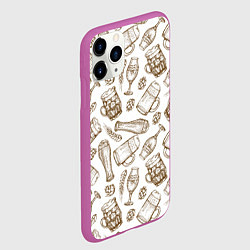 Чехол iPhone 11 Pro матовый Beer - hops and malt, цвет: 3D-фиолетовый — фото 2
