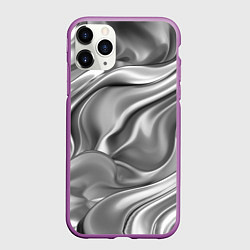 Чехол iPhone 11 Pro матовый Плавленное серебро, цвет: 3D-фиолетовый