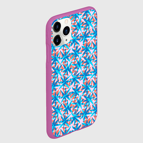 Чехол iPhone 11 Pro матовый Листья кленовые / 3D-Фиолетовый – фото 2