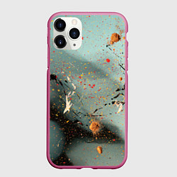 Чехол iPhone 11 Pro матовый Светлый туман и разные краски, цвет: 3D-малиновый