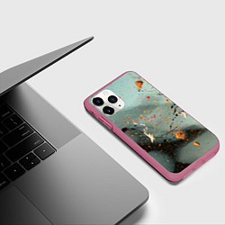 Чехол iPhone 11 Pro матовый Светлый туман и разные краски, цвет: 3D-малиновый — фото 2