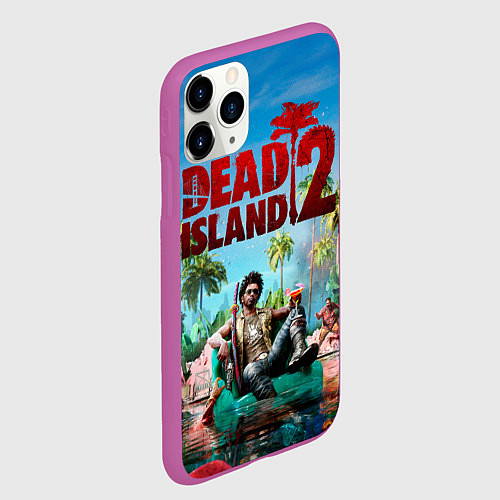 Чехол iPhone 11 Pro матовый Dead island two / 3D-Фиолетовый – фото 2