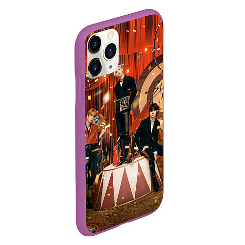 Чехол iPhone 11 Pro матовый Circus Stray Kids / 3D-Фиолетовый – фото 2