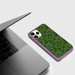 Чехол iPhone 11 Pro матовый Милитари иероглифы, цвет: 3D-фиолетовый — фото 2