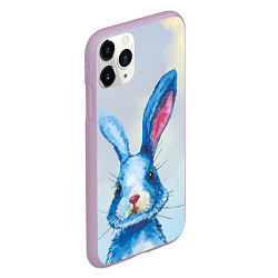 Чехол iPhone 11 Pro матовый Синий кролик на фоне неба, цвет: 3D-сиреневый — фото 2