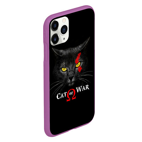 Чехол iPhone 11 Pro матовый Cat of war collab / 3D-Фиолетовый – фото 2