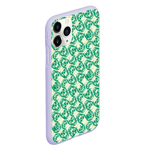 Чехол iPhone 11 Pro матовый Череп удлинённый / 3D-Светло-сиреневый – фото 2