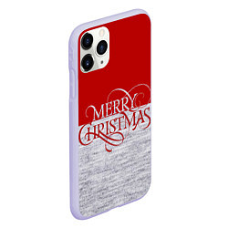 Чехол iPhone 11 Pro матовый Merry Christmas красный, цвет: 3D-светло-сиреневый — фото 2