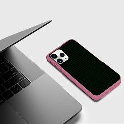 Чехол iPhone 11 Pro матовый Однотонный двоичный код, цвет: 3D-малиновый — фото 2