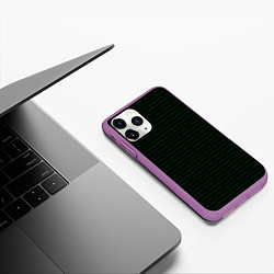 Чехол iPhone 11 Pro матовый Однотонный двоичный код, цвет: 3D-фиолетовый — фото 2