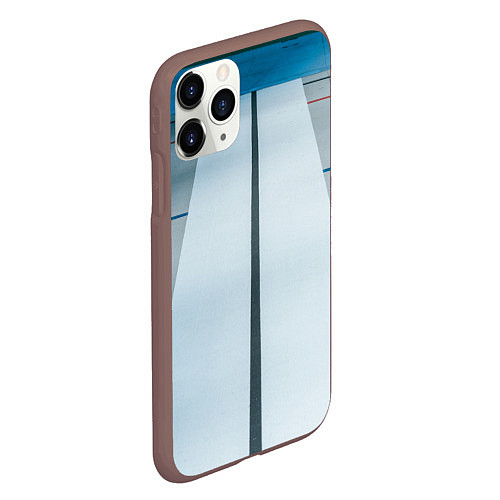 Чехол iPhone 11 Pro матовый Абстрактные линии и цветные пластины / 3D-Коричневый – фото 2
