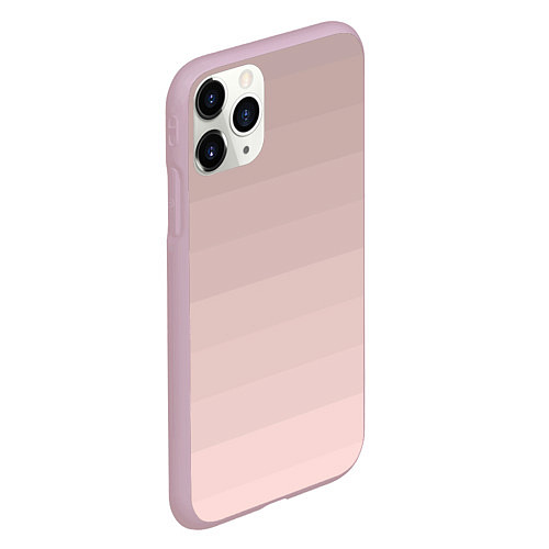 Чехол iPhone 11 Pro матовый Монохромный полосатый розовато-бежевый / 3D-Розовый – фото 2