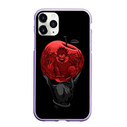 Чехол iPhone 11 Pro матовый Рюк и красное яблоко, цвет: 3D-светло-сиреневый