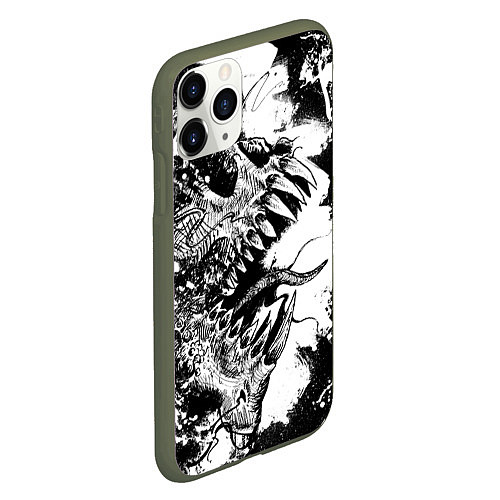 Чехол iPhone 11 Pro матовый Демоны внутри тебя / 3D-Темно-зеленый – фото 2