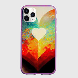 Чехол iPhone 11 Pro матовый Your heart, цвет: 3D-фиолетовый
