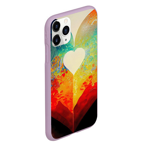 Чехол iPhone 11 Pro матовый Your heart / 3D-Сиреневый – фото 2