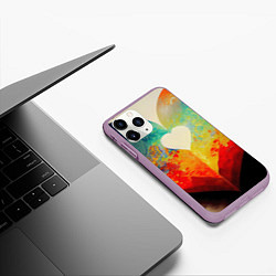 Чехол iPhone 11 Pro матовый Your heart, цвет: 3D-сиреневый — фото 2