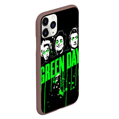 Чехол iPhone 11 Pro матовый Green day paint / 3D-Коричневый – фото 2
