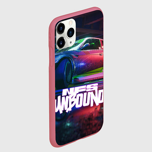 Чехол iPhone 11 Pro матовый NFS unbound nissan drift / 3D-Малиновый – фото 2