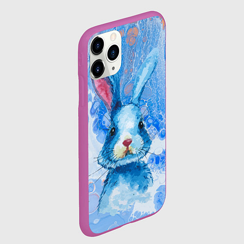 Чехол iPhone 11 Pro матовый Водяной заяц / 3D-Фиолетовый – фото 2