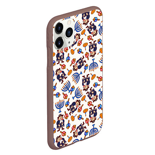 Чехол iPhone 11 Pro матовый Ханука - праздник света / 3D-Коричневый – фото 2
