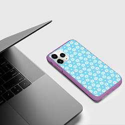 Чехол iPhone 11 Pro матовый Израильский узор для Хануки, цвет: 3D-фиолетовый — фото 2