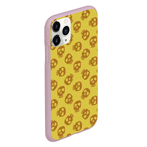 Чехол iPhone 11 Pro матовый Черепа квадратные / 3D-Розовый – фото 2