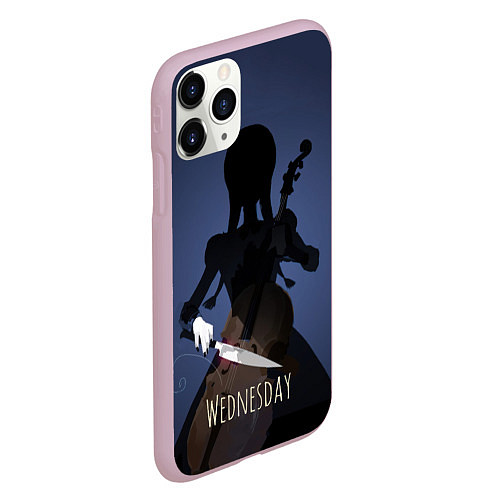Чехол iPhone 11 Pro матовый Wednesday & Violin / 3D-Розовый – фото 2