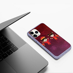 Чехол iPhone 11 Pro матовый Аниме мальчик и девочка празднуют китайский новый, цвет: 3D-светло-сиреневый — фото 2