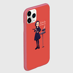 Чехол iPhone 11 Pro матовый Уэнсдей Аддамс, цвет: 3D-малиновый — фото 2