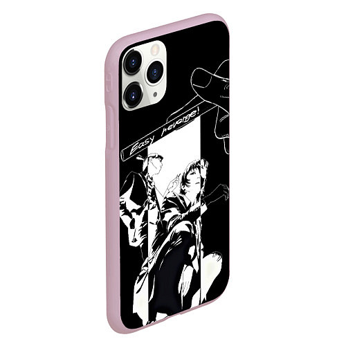 Чехол iPhone 11 Pro матовый Easy revenge - Человек бензопила / 3D-Розовый – фото 2