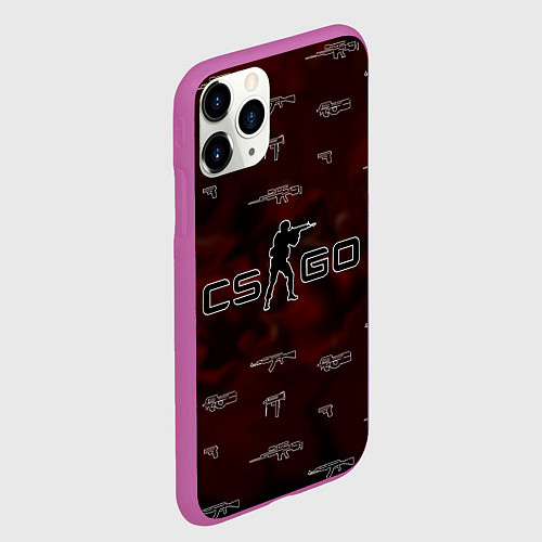 Чехол iPhone 11 Pro матовый CS GO с оружием / 3D-Фиолетовый – фото 2