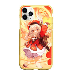 Чехол iPhone 11 Pro матовый Genshin Impact - Klee, цвет: 3D-желтый