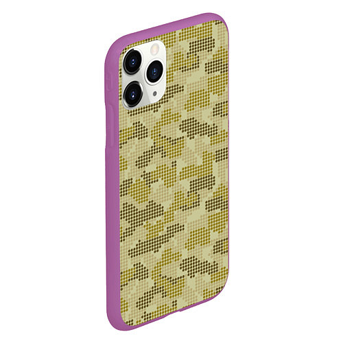 Чехол iPhone 11 Pro матовый Милитари точка круглая / 3D-Фиолетовый – фото 2