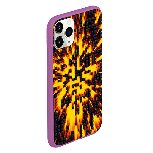 Чехол iPhone 11 Pro матовый Неоновый взрыв - яркое свечение / 3D-Фиолетовый – фото 2