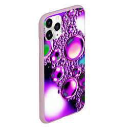 Чехол iPhone 11 Pro матовый Фиолетовые пузыри, цвет: 3D-розовый — фото 2