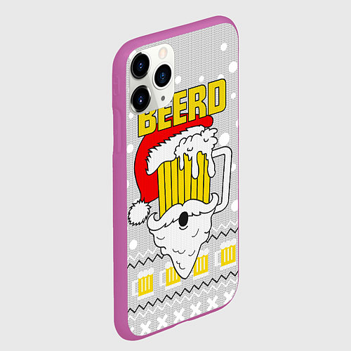 Чехол iPhone 11 Pro матовый Свитер с пивом beerd / 3D-Фиолетовый – фото 2