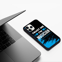 Чехол iPhone 11 Pro матовый Trust me Im musician dark, цвет: 3D-черный — фото 2