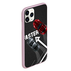 Чехол iPhone 11 Pro матовый Faster гонки JDM, цвет: 3D-розовый — фото 2