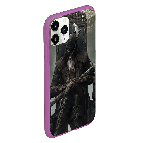 Чехол iPhone 11 Pro матовый Bloodborne охотник / 3D-Фиолетовый – фото 2