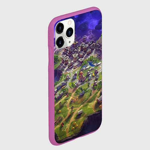 Чехол iPhone 11 Pro матовый Фортнайт карта / 3D-Фиолетовый – фото 2