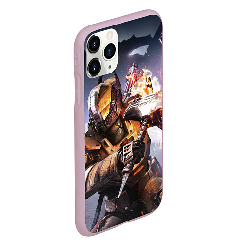 Чехол iPhone 11 Pro матовый Destiny воин / 3D-Розовый – фото 2